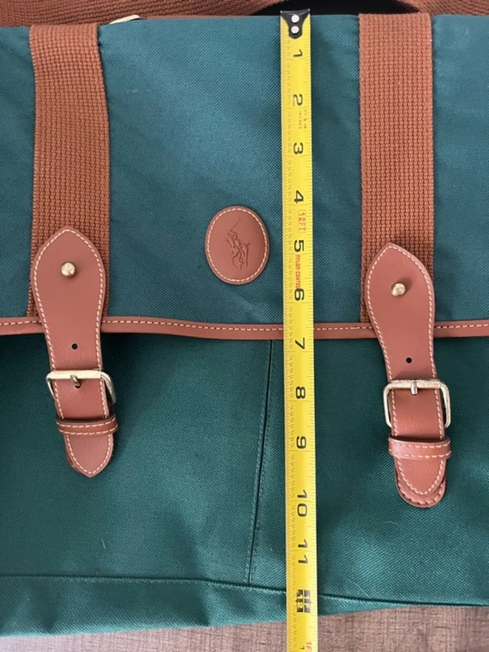 VTG Polo Ralph Lauren 2pc Travel Bag Set Green Canvas Duffle Messenger Pony Logo